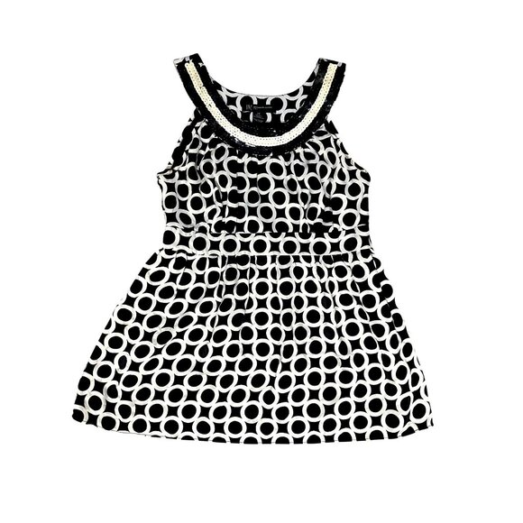 INC International Concepts 4P Silk Sequin Trim Halter Blouse Black White Circles - Picture 11 of 12